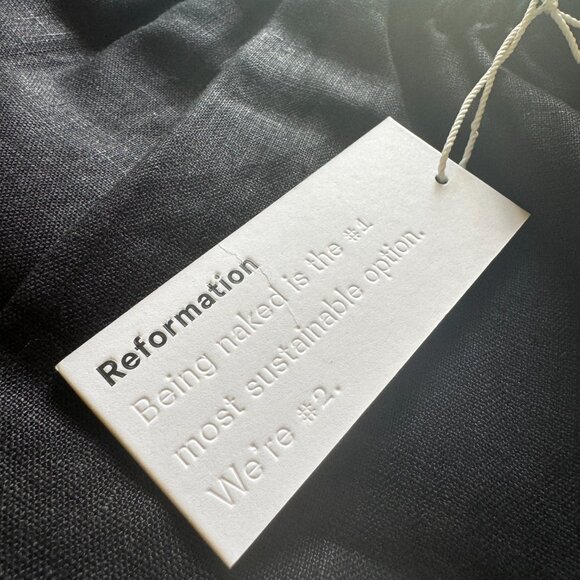 Reformation Black Fernando XS Wide-Leg Linen Pant - Picture 5 of 6